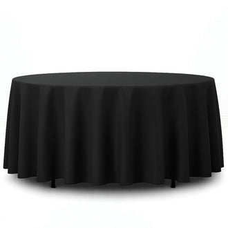 Premium Polyester Round Tablecloth 108" - 220GSM - Black - By TCF Linen