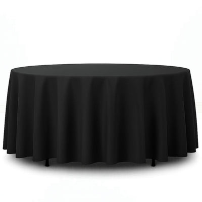 Premium Polyester Round Tablecloth 108" - 220GSM - Black - By TCF Linen