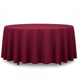 Premium Polyester Round Tablecloth 108" - 220GSM - Burgundy - By TCF Linen