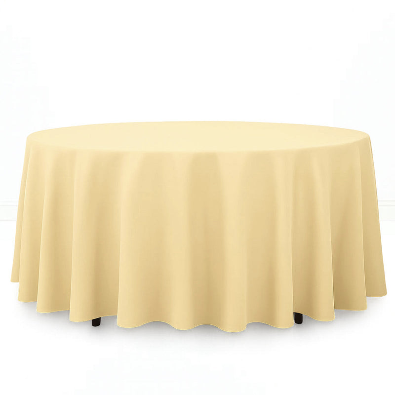 Premium Polyester Round Tablecloth 108" - 220GSM - Champagne - By TCF Linen - thumbnail number 1