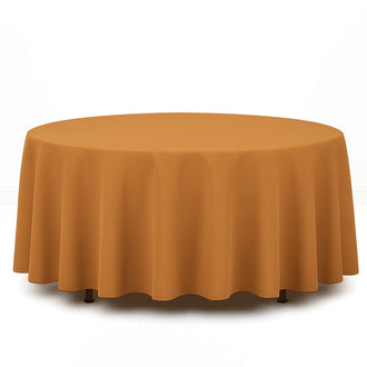 Premium Polyester Round Tablecloth 108" - 220GSM - Gold - By TCF Linen