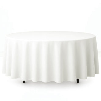 Premium Polyester Round Tablecloth 108" - 220GSM - Ivory - By TCF Linen