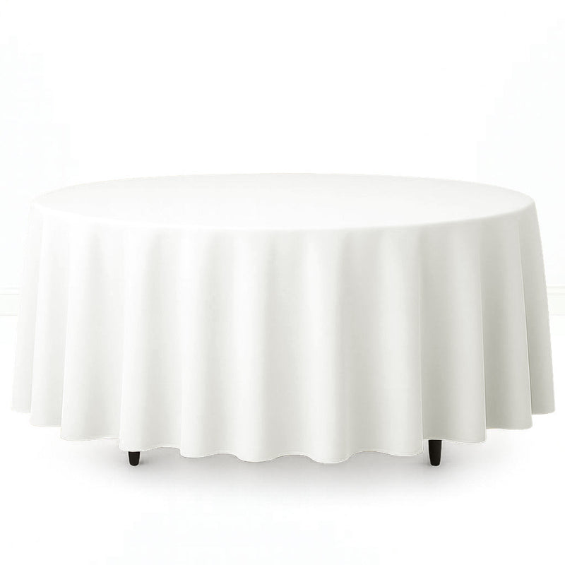 Premium Polyester Round Tablecloth 108" - 220GSM - Ivory - By TCF Linen - thumbnail number 1