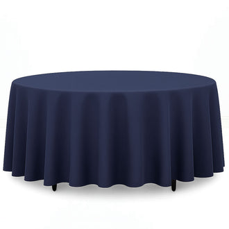 Premium Polyester Round Tablecloth 108" - 220GSM - Navy Blue - By TCF Linen
