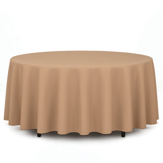 Premium Polyester Round Tablecloth 108" - 220GSM - Nude - By TCF Linen