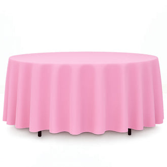 Premium Polyester Round Tablecloth 108" - 220GSM - Pink - By TCF Linen