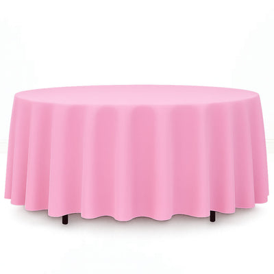 Premium Polyester Round Tablecloth 108" - 220GSM - Pink - By TCF Linen
