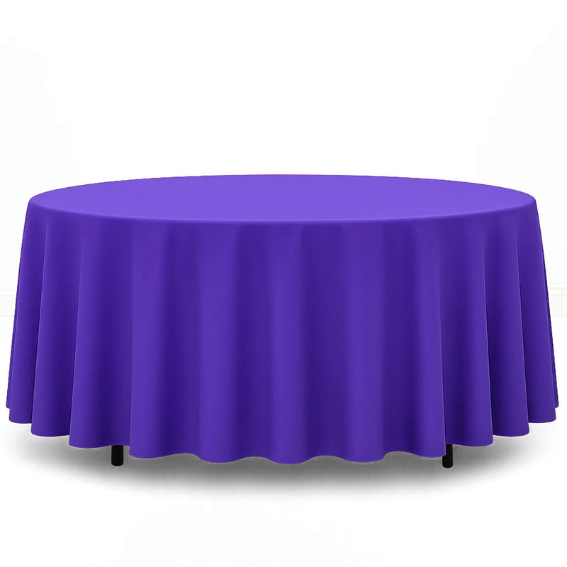 Premium Polyester Round Tablecloth 108" - 220GSM - Purple - By TCF Linen - thumbnail number 1