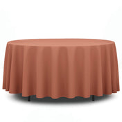 Premium Polyester Round Tablecloth 108" - 220GSM - Terracotta - By TCF Linen - thumbnail number 1