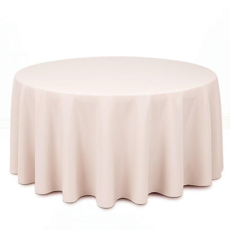 Premium Polyester Round Tablecloth 120" - 220GSM - Blush - By TCF Linen - thumbnail number 1