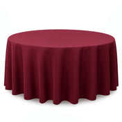 Premium Polyester Round Tablecloth 120" - 220GSM - Burgundy - By TCF Linen - thumbnail number 1