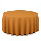 Premium Polyester Round Tablecloth 120" - 220GSM - Gold - By TCF Linen - thumbnail number 1
