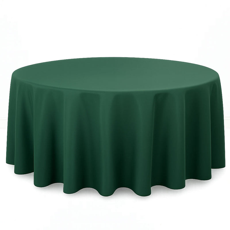 Premium Polyester Round Tablecloth 120" - 220GSM - Hunter Emerald Green - By TCF Linen - thumbnail number 1