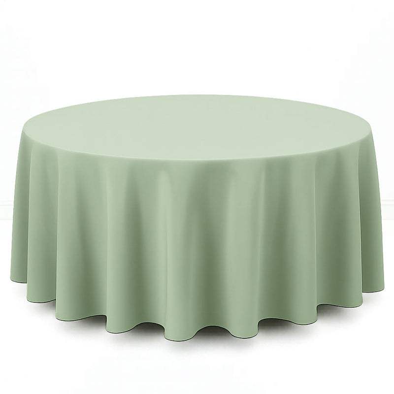 Premium Polyester Round Tablecloth 120" - 220GSM - Sage Green - By TCF Linen - thumbnail number 1