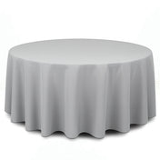 Premium Polyester Round Tablecloth 120" - 220GSM - Silver - By TCF Linen - thumbnail number 1