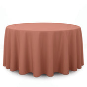 Premium Polyester Round Tablecloth 120" - 220GSM - Terracotta - By TCF Linen - thumbnail number 1