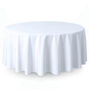 Premium Polyester Round Tablecloth 120" - 220GSM - White - By TCF Linen - thumbnail number 1