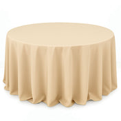 Premium Polyester Round Tablecloth 132" - 220GSM - Beige - By TCF Linen - thumbnail number 1