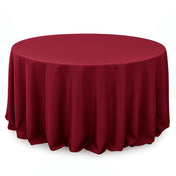 Premium Polyester Round Tablecloth 132" - 220GSM - Burgundy - By TCF Linen - thumbnail number 1