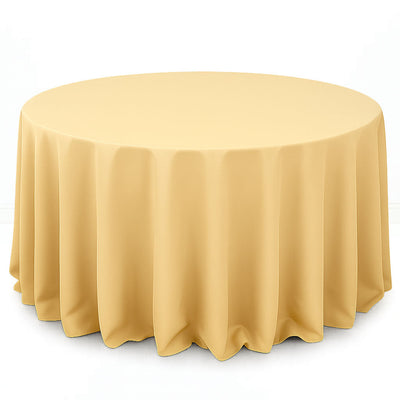 Premium Polyester Round Tablecloth 132" - 220GSM - Champagne - By TCF Linen - thumbnail number 1