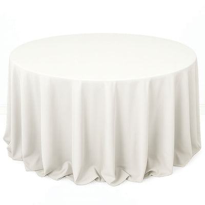 Premium Polyester Round Tablecloth 132" - 220GSM - Ivory - By TCF Linen - thumbnail number 1