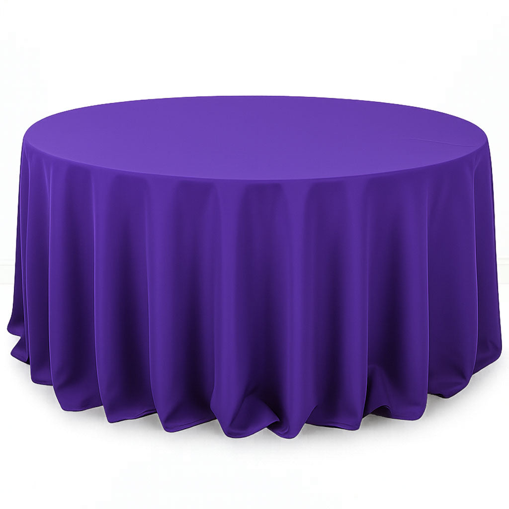 Premium Polyester Round Tablecloth 132" - 220GSM - By TCF Linen