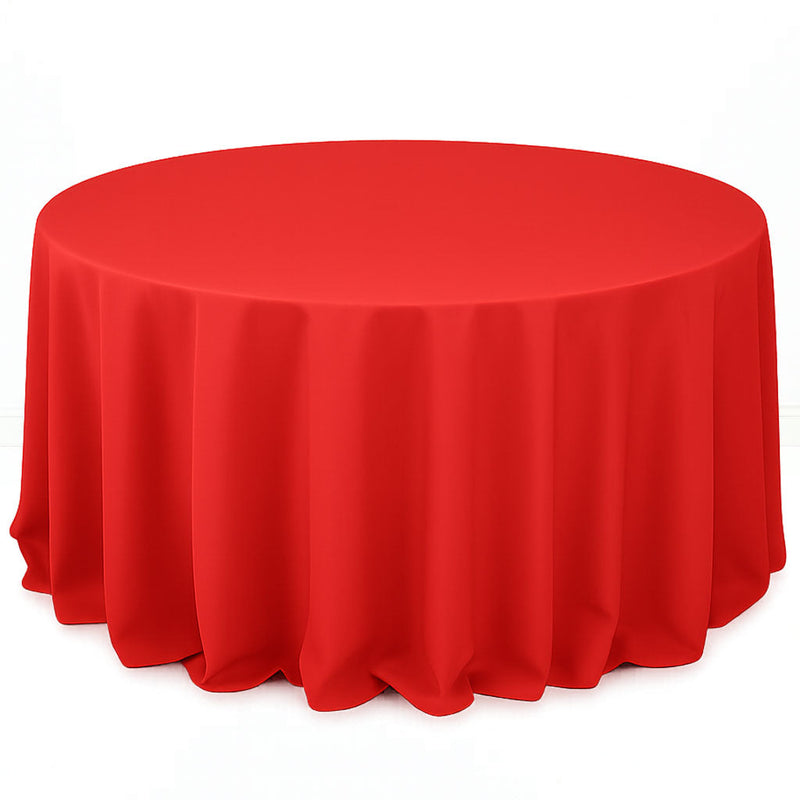 Premium Polyester Round Tablecloth 132" - 220GSM - Red - By TCF Linen - thumbnail number 1