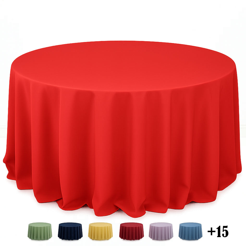 Premium Polyester Round Tablecloth 132" - 220GSM - By TCF Linen