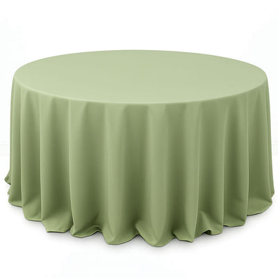 Premium Polyester Round Tablecloth 132" - 220GSM - Sage Green - By TCF Linen - thumbnail number 1