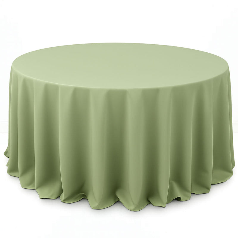 Premium Polyester Round Tablecloth 132" - 220GSM - Sage Green - By TCF Linen - thumbnail number 1