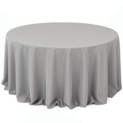 Premium Polyester Round Tablecloth 132" - 220GSM - Silver - By TCF Linen - thumbnail number 1