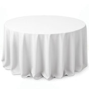 Premium Polyester Round Tablecloth 132" - 220GSM - White - By TCF Linen - thumbnail number 1