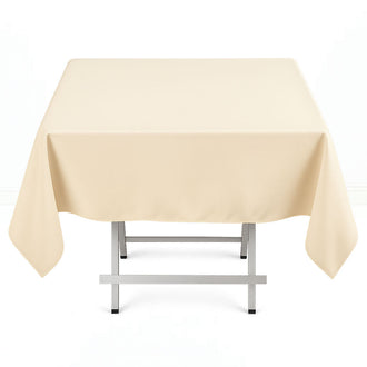 Premium Polyester Square Tablecloth 54"x54" - 220GSM - Beige - By TCF Linen