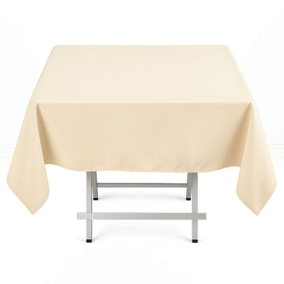 Premium Polyester Square Tablecloth 54"x54" - 220GSM - Beige - By TCF Linen - thumbnail number 1