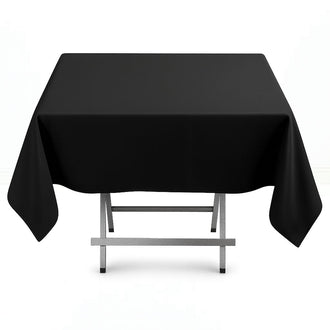 Premium Polyester Square Tablecloth 54"x54" - 220GSM - Black - By TCF Linen