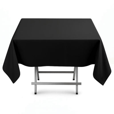Premium Polyester Square Tablecloth 54"x54" - 220GSM - Black - By TCF Linen - thumbnail number 1