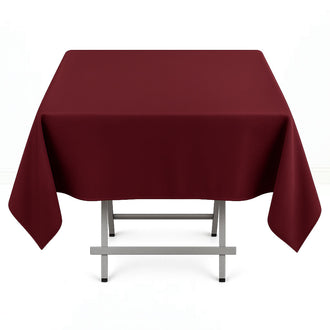 Premium Polyester Square Tablecloth 54"x54" - 220GSM - Burgundy - By TCF Linen