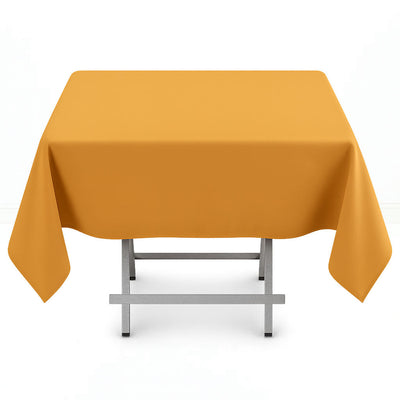 Premium Polyester Square Tablecloth 54"x54" - 220GSM - Gold - By TCF Linen - thumbnail number 1