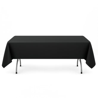Premium Polyester Rectangle Tablecloth 54"x96" - 220GSM - Black - By TCF Linen
