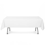 Premium Polyester Rectangle Tablecloth 54"x96" - 220GSM - White - By TCF Linen - thumbnail number 1