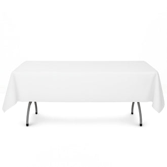 Premium Polyester Rectangle Tablecloth 54"x96" - 220GSM - White - By TCF Linen