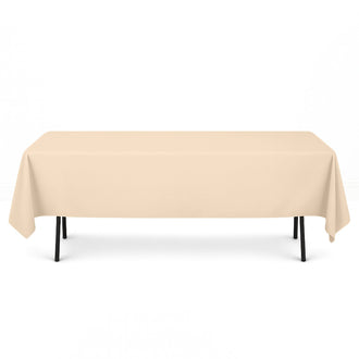 Premium Polyester Rectangle Tablecloth 60"x102" - 220GSM - Beige - By TCF Linen