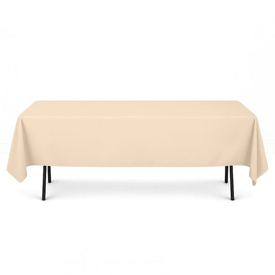 Premium Polyester Rectangle Tablecloth 60"x102" - 220GSM - Beige - By TCF Linen