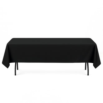 Premium Polyester Rectangle Tablecloth 60"x102" - 220GSM - Black - By TCF Linen