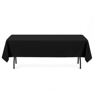 Premium Polyester Rectangle Tablecloth 60"x102" - 220GSM - Black - By TCF Linen