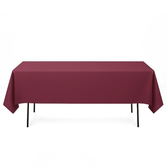 Premium Polyester Rectangle Tablecloth 60"x102" - 220GSM - Burgundy - By TCF Linen