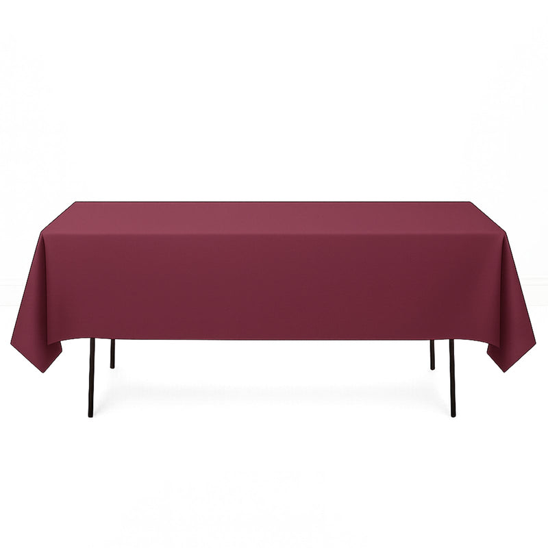 Premium Polyester Rectangle Tablecloth 60"x102" - 220GSM - Burgundy - By TCF Linen - thumbnail number 1