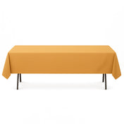 Premium Polyester Rectangle Tablecloth 60"x102" - 220GSM - Gold - By TCF Linen - thumbnail number 1