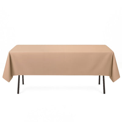 Premium Polyester Rectangle Tablecloth 60"x102" - 220GSM - Nude - By TCF Linen - thumbnail number 1