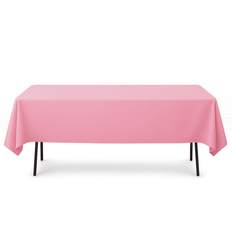Premium Polyester Rectangle Tablecloth 60"x102" - 220GSM - Pink - By TCF Linen - thumbnail number 1